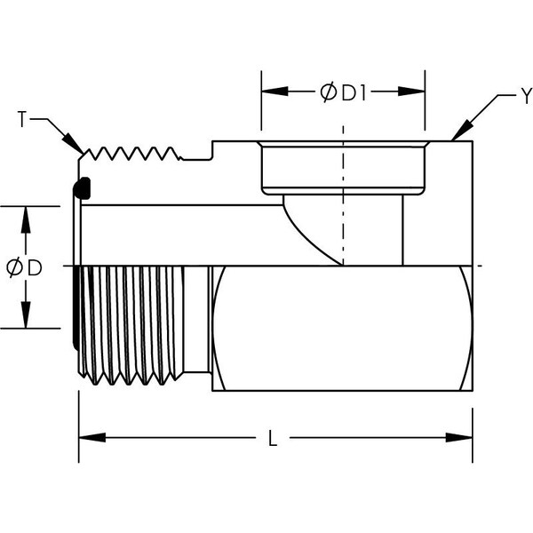 Male Flat Face O-Ring To Braze-On Bore 90° Elbow